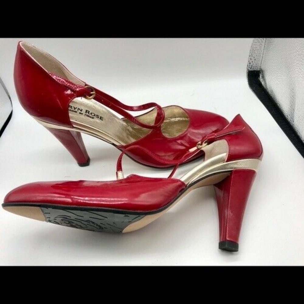 Taryn Rose Patent Cross Strap Sandals - Picture 8 of 9